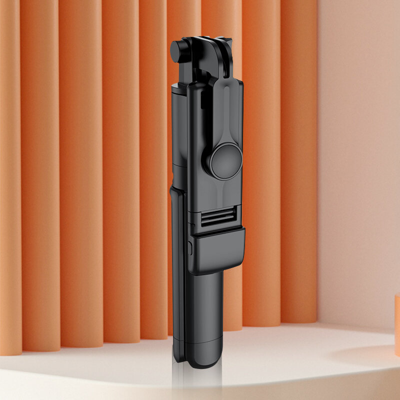 Roteta Tripod Mini Lipat Stik Selfie Bluetooth Nirkabel Baru dengan Cahaya Pengisi Remote Control Rana untuk Iphone 13 12