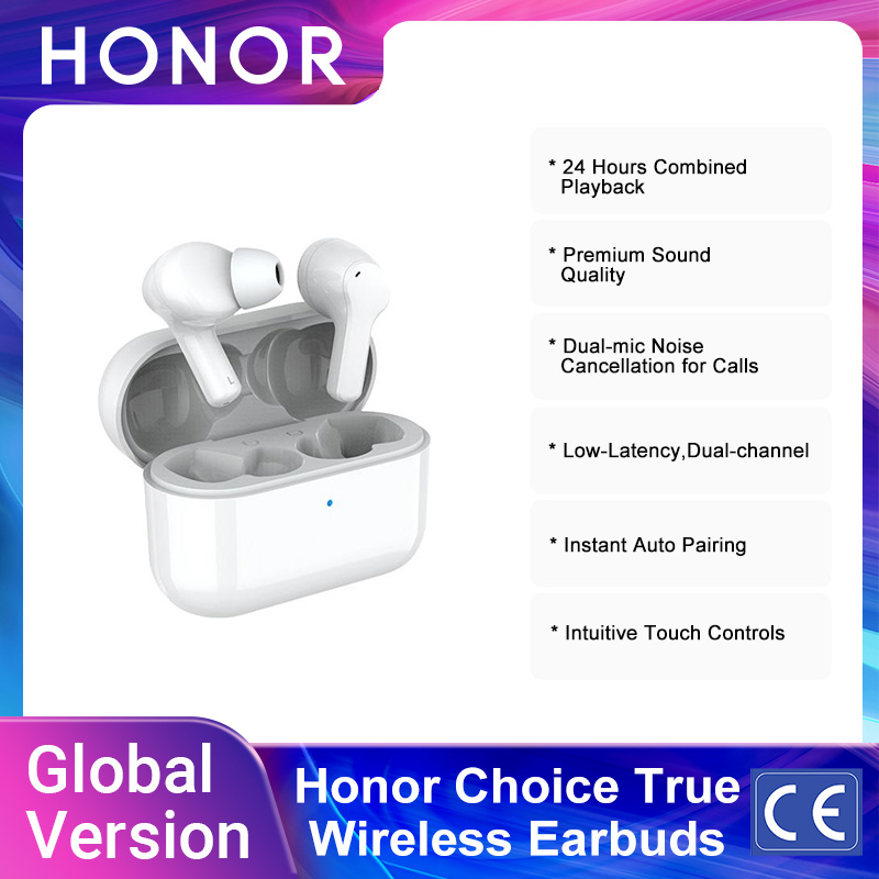 HONOR Choice True bezprzewodowe douszne słuchawki Bluetooth 5.0 redukcja szumów podwójny mikrofon połączenia SBC i AAC 24H Gametime
