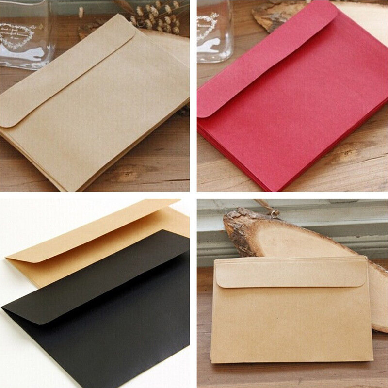 10PCS Color Envelope, Blank Postcard Packaging, Kraft Paper Envelope Bag, Western-style Envelope
