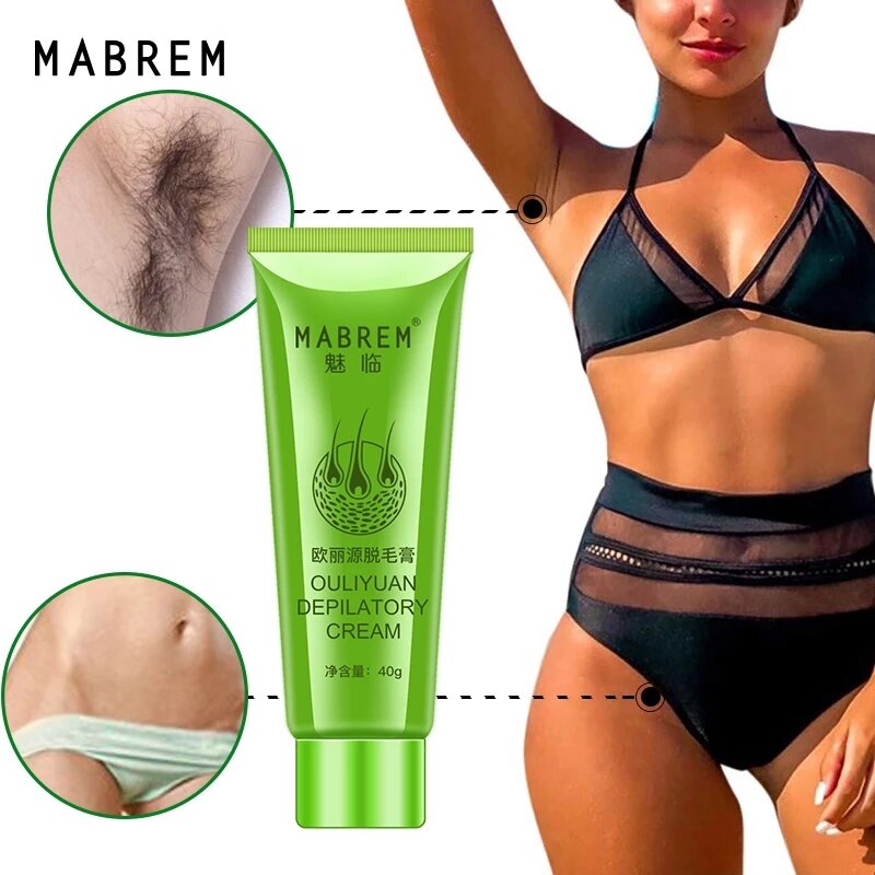 MABREM Hair Removal Cream Painless Hair Remover for Armpit Legs and Arms Skin Care Body Care Depilatory Cream 40g for Men Women