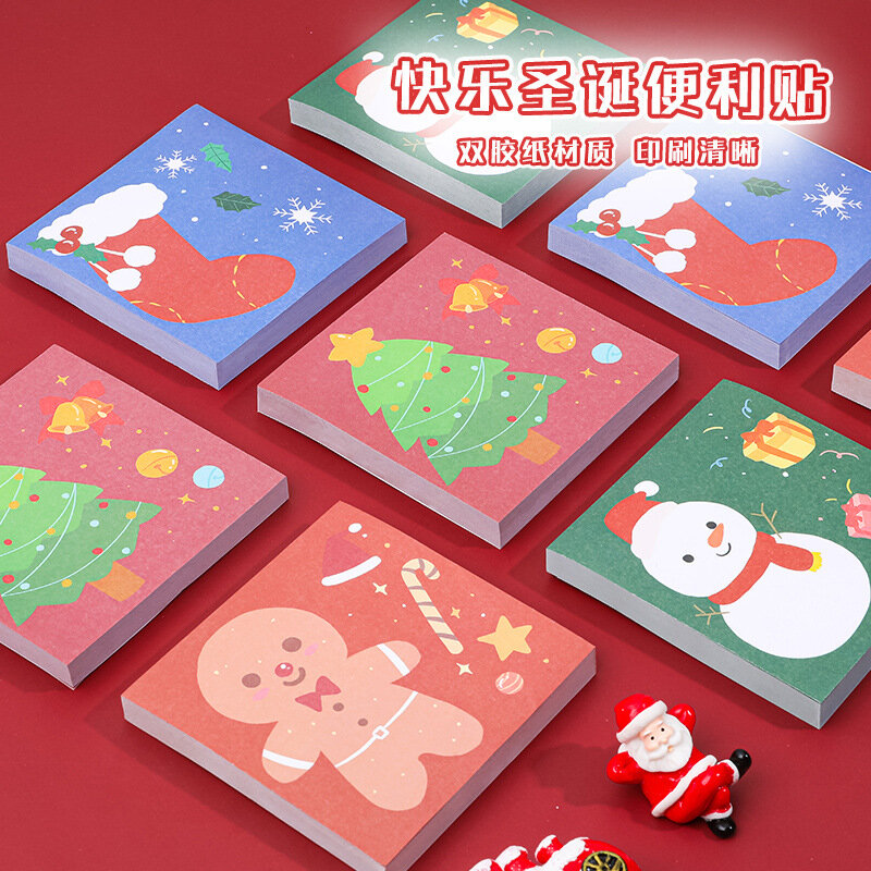 Christmas Cartoon Sticky Notes Tearable Self- Stick Notes Message Note Paper Student Mark Memo Pad