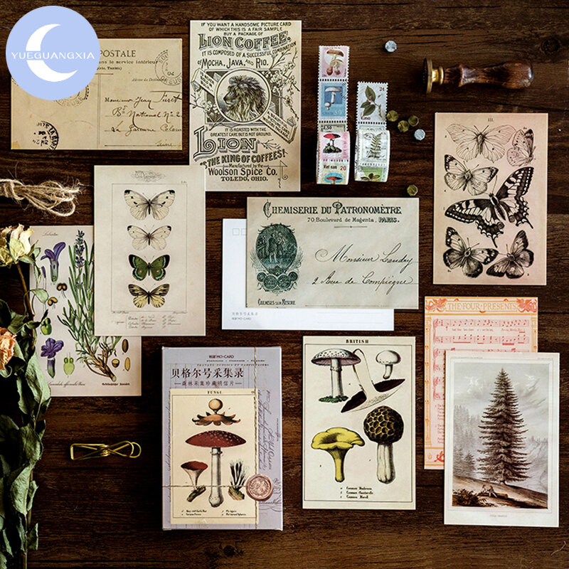 YUEGUANGXIA 30 sztuk/pudło Retro styl Vintage stare wspomnienia przywrócenia pocztówka kreatywny piśmienne pisanie pozdrowienia prezent pocztówki