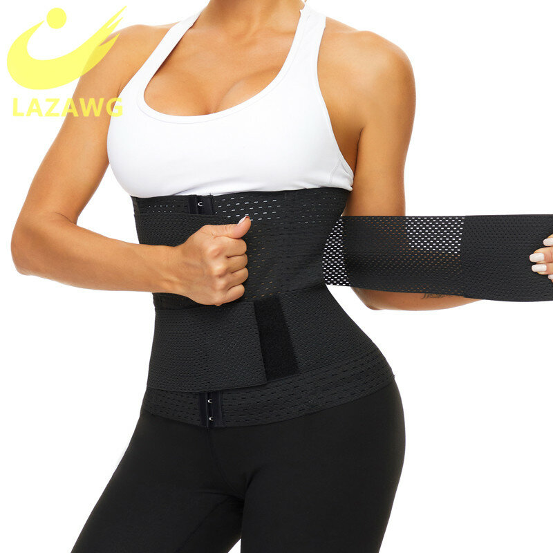 Lazawg mulheres cintura trainer espartilho modelagem barriga pós-parto volta suporte cinto shaper corpo gancho emagrecimento shaper cintura cincher
