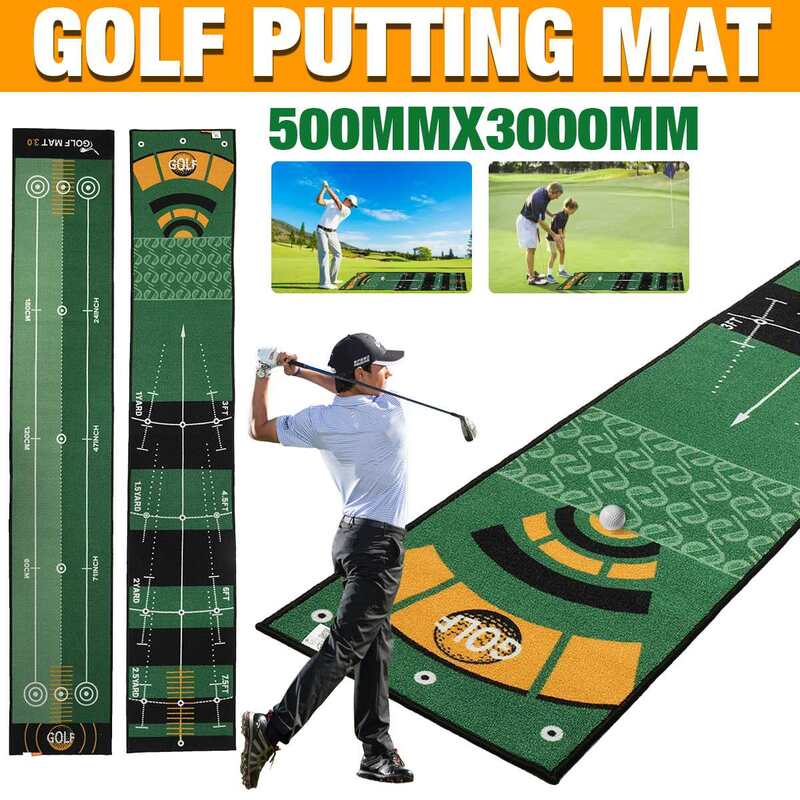 50X300cm กอล์ฟพรม Putting Mat หนาเรียบ Practice การใส่พรมในร่ม Home Office กอล์ฟเสื่อหญ้าการฝึกอบรม