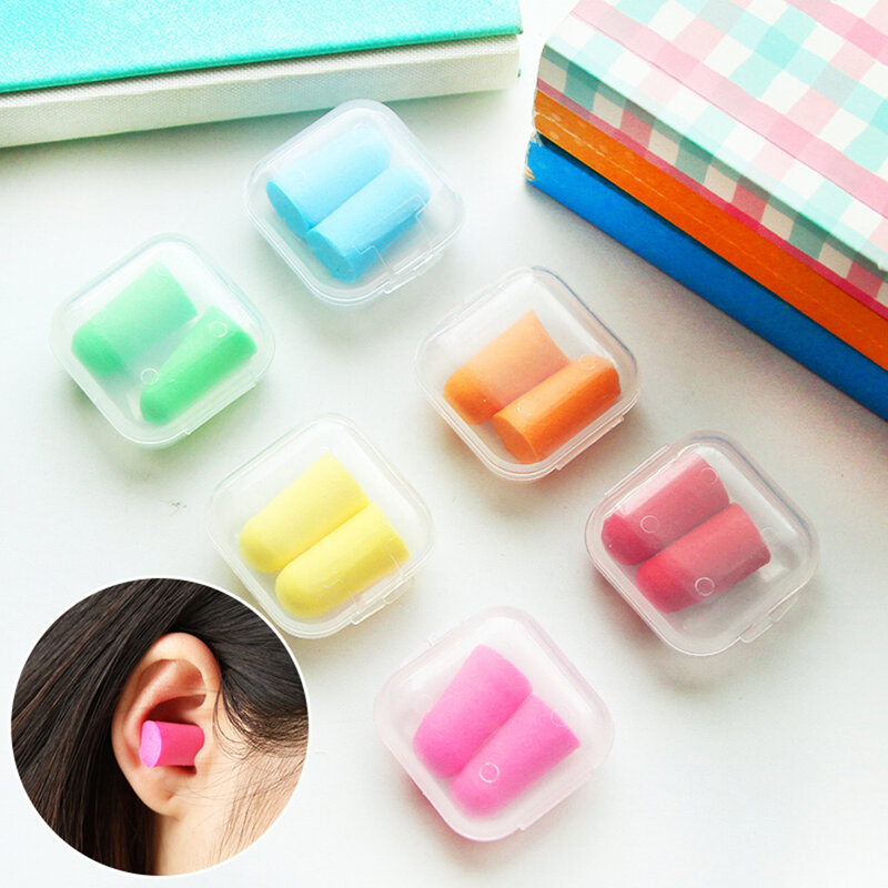 1 Pairs Travel Sleep Noise Separate Boxes Prevention Earplugs Soft Foam Ear Plugs Noise Reduction For Travel Sleeping