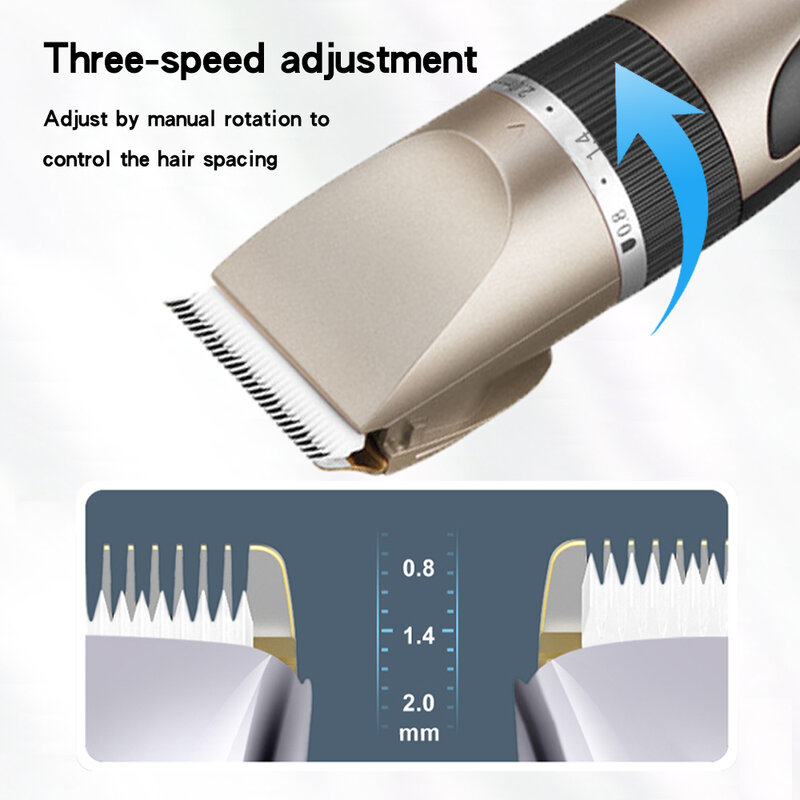 Máquina de cortar cabelo profissional barbeiro aparador de barba recarregável máquina de corte de cabelo lâmina cerâmica baixo ruído usb