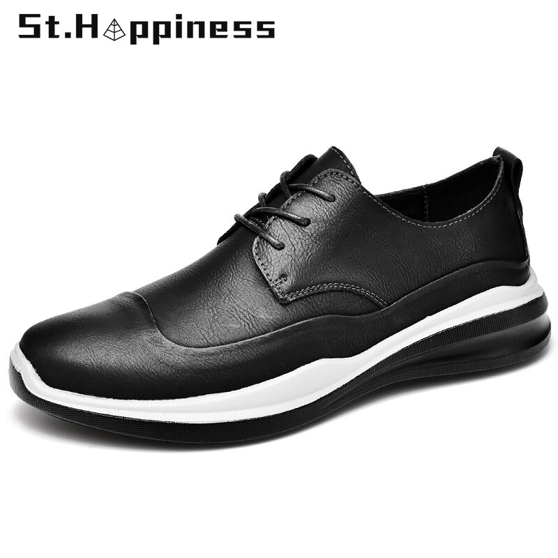 2021 novos homens de couro sapatos casuais marca rendas até sapatos de condução ao ar livre macio sapatos de caminhada moda mocassins sapatos masculinos