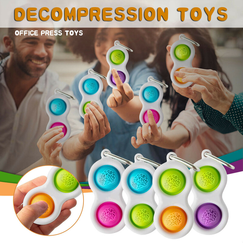 Juguete antiestrés Montessori para niños, juguete Antiestrés con hoyuelos simples, control de presión, juguete educativo, llavero de Brinquedos