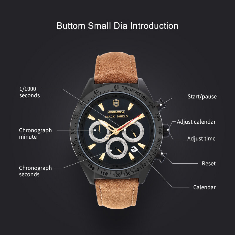 Часы kiedykolwiek poruszać się nowe zegarki dla mężczyzn skóra Quartz pasek 6-Pin japonia ruch Relogio Masculino 30M wodoodporny męski zegarek na rękę