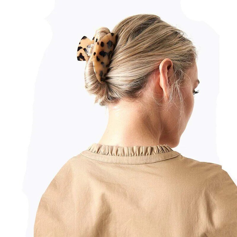 Oversized Arcylic Leopard Hair Claws Hot Koop Grote Plastic Nieuwe Klauw Voor Vrouwen Haar Clips Meisjes Haarspelden Klauwen Klem Haar tool
