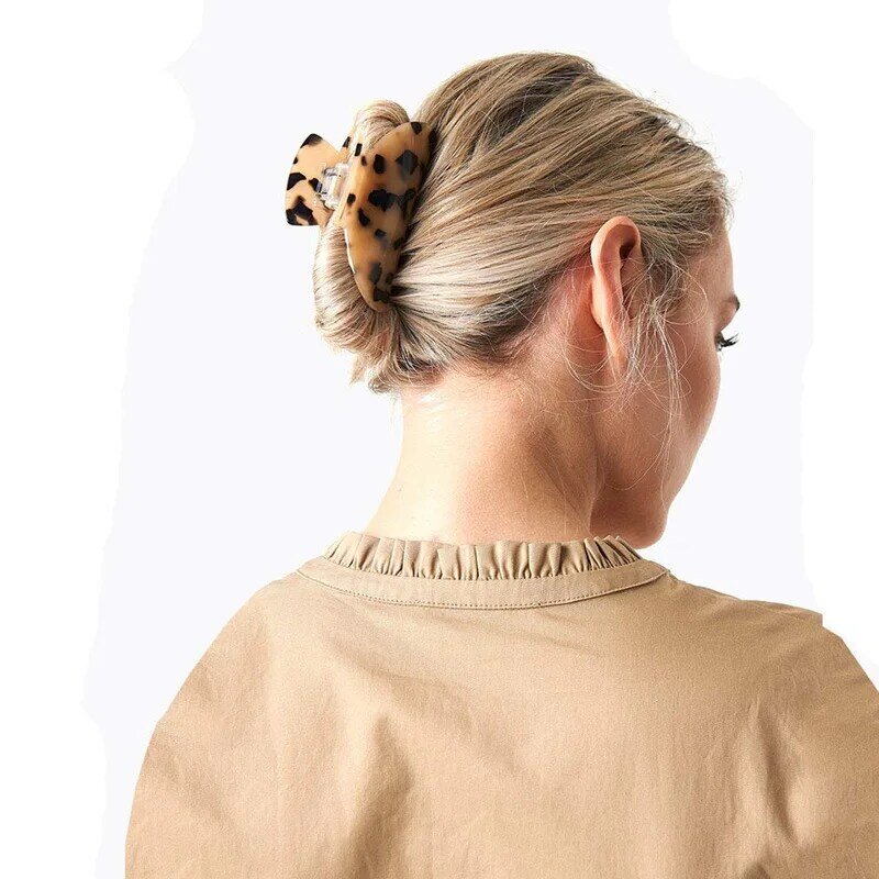 Oversized Arcylic Leopard Hair Claws Hot Sale Large Plastic New Claw for Women Hair Clips Girls Hairpins Claws Clamp Hair Tool