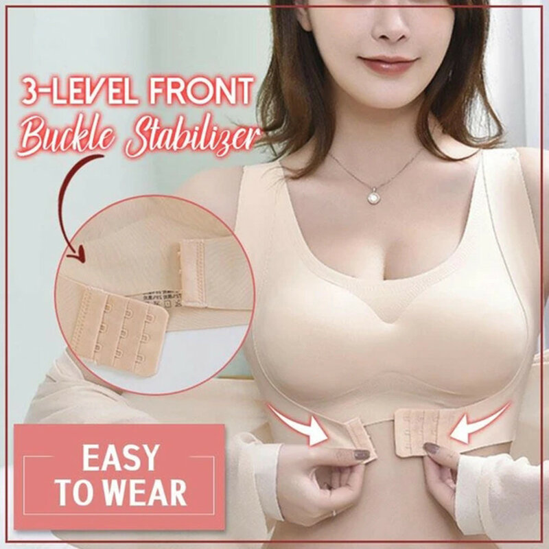 Bras Women Sexy Push Up Front Closure Solid Color Adjustable Buckle Chest Support Vest Wireless Sport Bras Soft Comfortable 2021