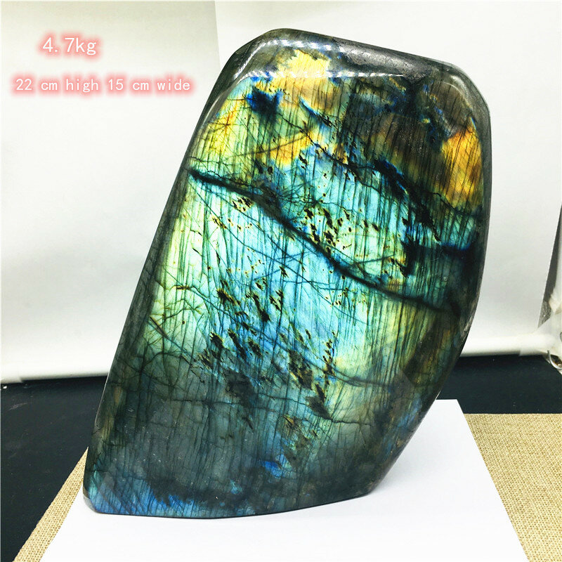 Piedra lunar de cristal Natural de 300-2,8 kg, ornamento de piedra preciosa sin procesar, labradorita de cuarzo pulido, artesanía, decoración, piedra curativa