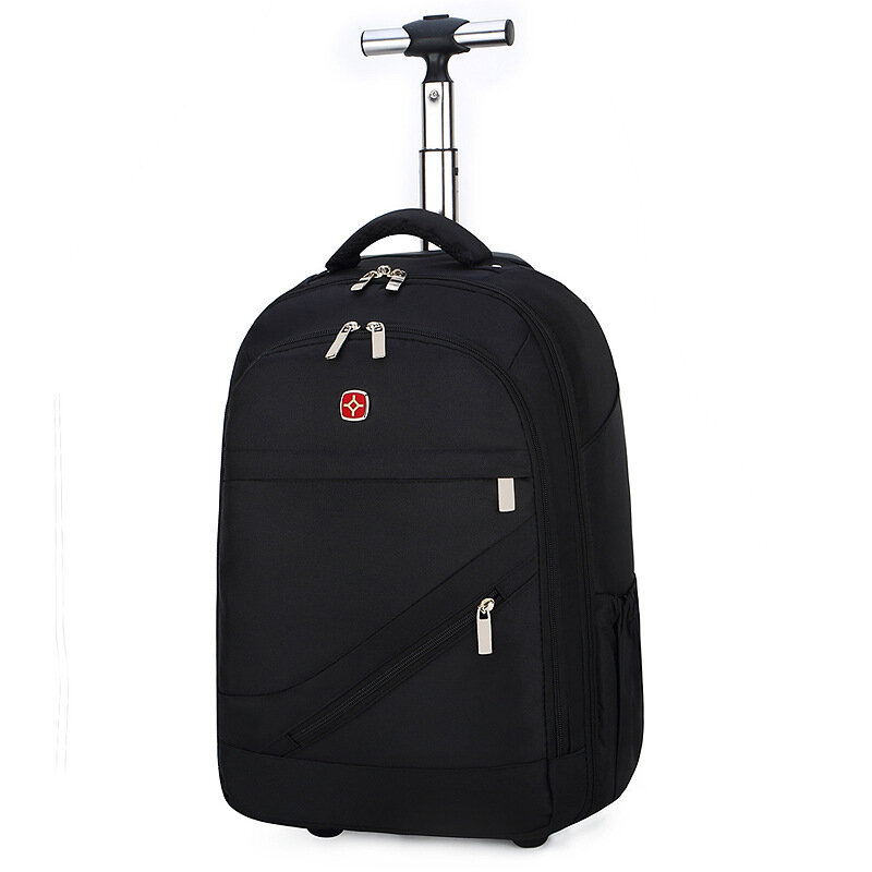 Trolley Backpack Business Travel Computer Bag Large Capacity Trolley Bag Universal Wheel Schoolbags Black 2020
