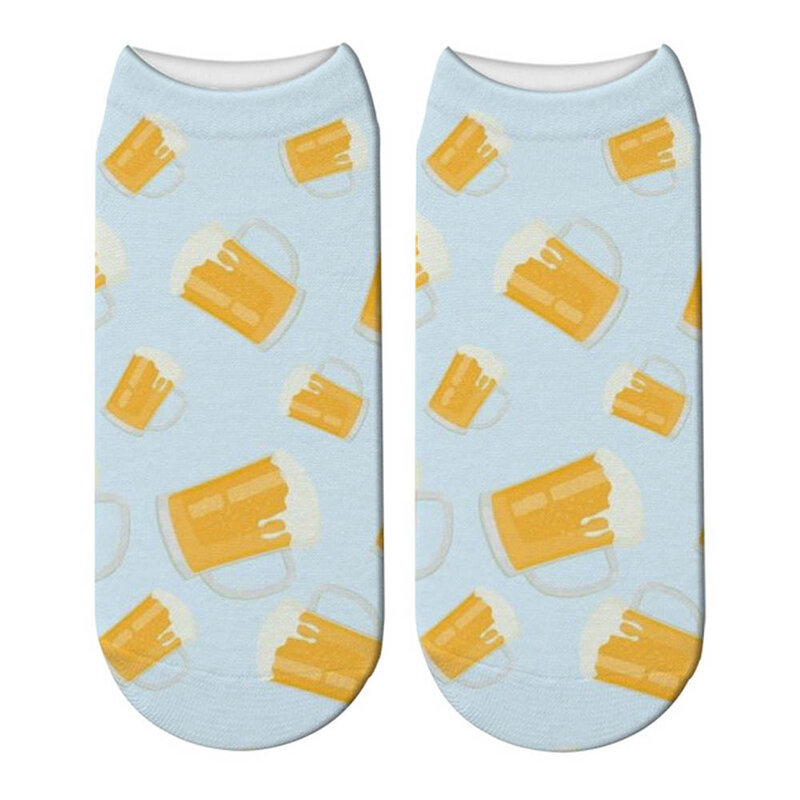 Neue Design Lustige Mode Harajuku Frauen Und Mann Neuheit Bier Muster Hiphop Solide Baumwolle Kühlen Socken PJW00