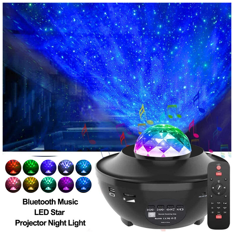 LED Star Galaxy Projektor Nachtlicht Zimmer Decor Drehen Starry Sky Porjectors Luminaria Dekoration Schlafzimmer Lampe Weihnachten Geschenke