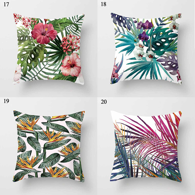 Tropical Leaf Cactus Pillow Case Polyester Cushion Cover Throw Pillow Covers  Sofa Home Decor Polyester  Pilowcase 45*45cm