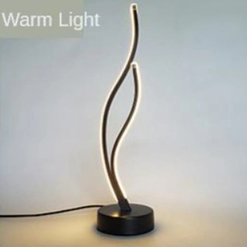 L.E.D double torsion Lampe de table Hauteur 49 cm