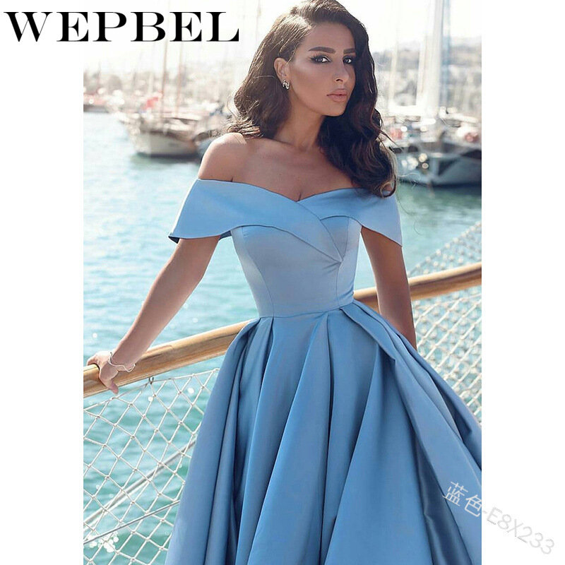 WEPBEL Nữ Dự Tiệc Sang Trọng Tối Đầm Maxi Váy Đầm Nữ Tắt Dập Ly Cao Cấp Tầng Dài Chia Áo Dài