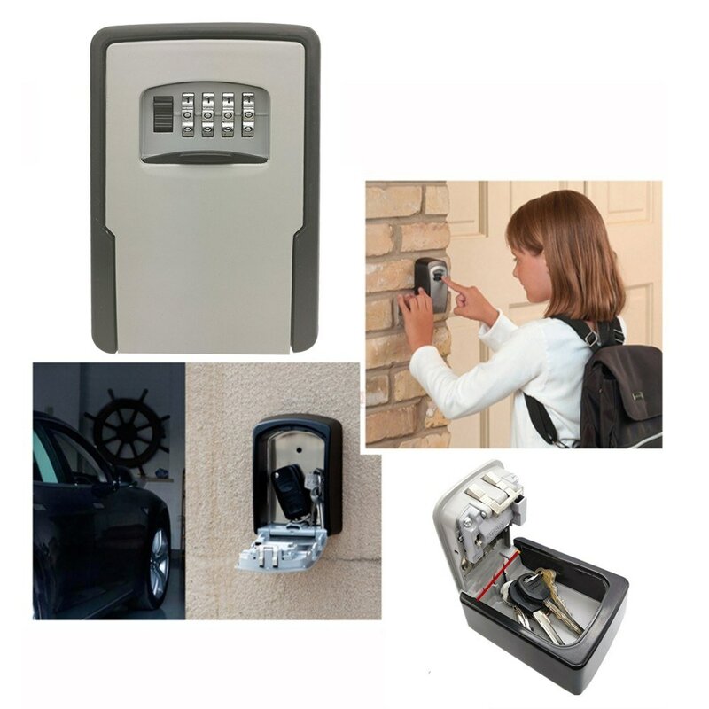 Outdoor Key Storage Lock Box Key Safe deposit Box with Combination Code Lock Key Safe for Outside
