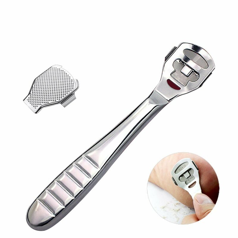 Foot Callus Shaver Heel Hard Skin Remover Hand Feet Pedicure Razor Tool Shavers Stainless Steel Handle 10 Blades Drop Shipping