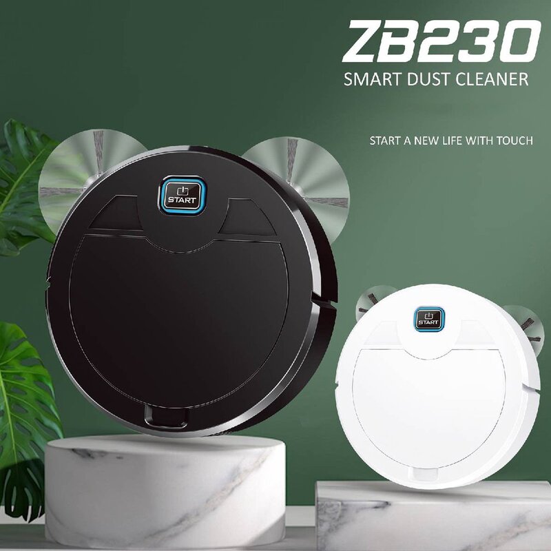 2021New Robot Vacuum Cleaner, Strong Suction Automatic Bot Self Detects Stairs Pet Hair Allergies Friendly Robotic Home Cleaning