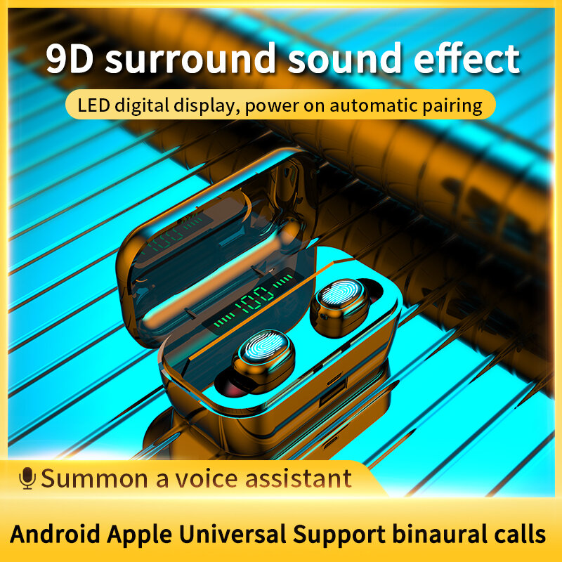 Kopfhörer G6S Touch Drahtlose Bluetooth 5,0 2020 Neue Kopfhörer 9D Noise Reduktion Stereo Sport Headsets Ohrhörer drahtlose Hearbuds
