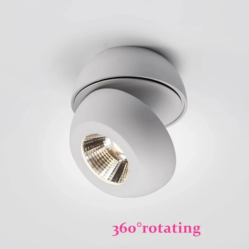 Luces empotradas de techo con superficie montada, lámpara de AC85-265V, COB, regulable, 7W, 9W, 14W, 18W, 28w36w