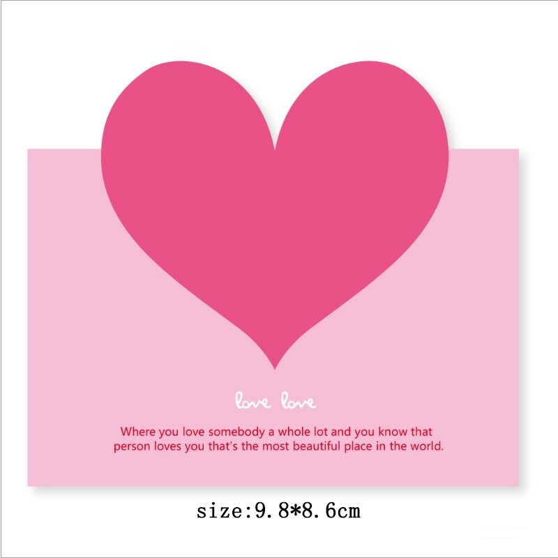 10 unids/lote de bendiciones coloridas, Mensaje de flores de amor, para el día de san valentín tarjetas de felicitación, corazones rosas, azules y morados, 10 estilos