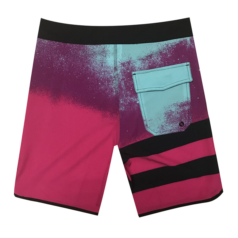 Summer Men's Board Shorts Swimwear Drawstring Surf Beach Wear Striped Swim Shorts Holiday Athletic Workout Trousers Plus Size