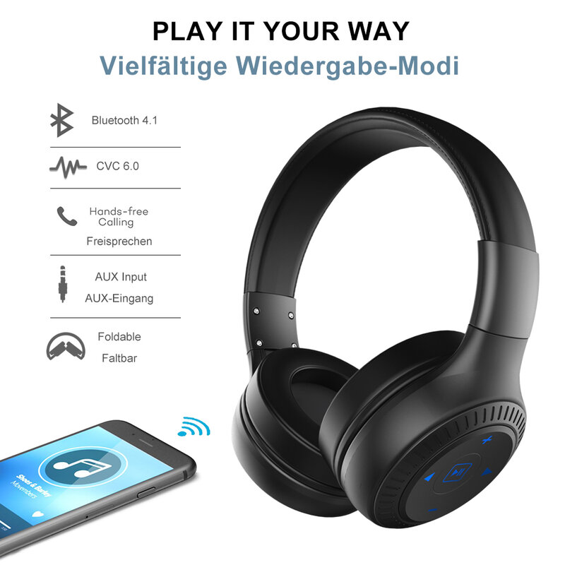 Zealot-auriculares inalámbricos B20 con Bluetooth, auricular estéreo con cable, compatible con juegos, Pc, teléfono, soporte Aux