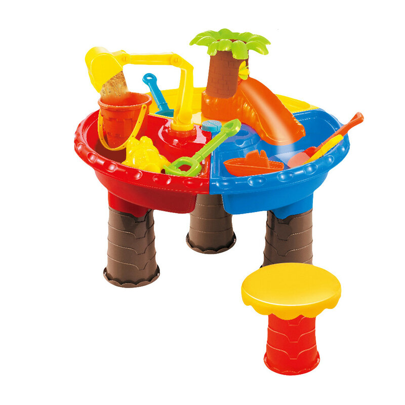 Arena y agua de jardín al aire libre Set de caja de arena de mesa de verano de los niños juguetes de playa cubo playa regalo de playa conjunto de juguete al aire libre