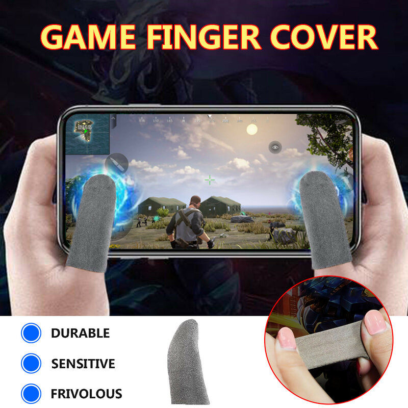2pcs Finger Sleeves Prevent Slow Response Slipperiness Professional Touch Screen Thumbs Pubg Mobile Phone Gaming Gloves 2020