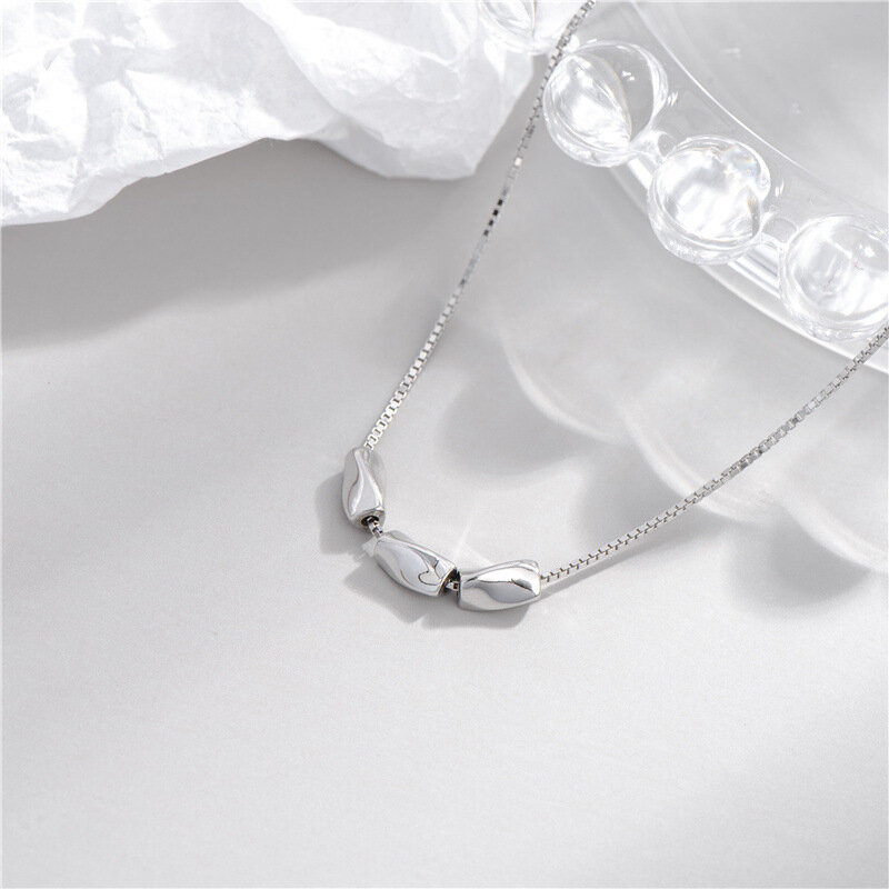 Sodrov 925 Sterling Silver Necklace For Women Personality Twisted Geometric Pendant Necklace High Quality Silver 925 Jewelry