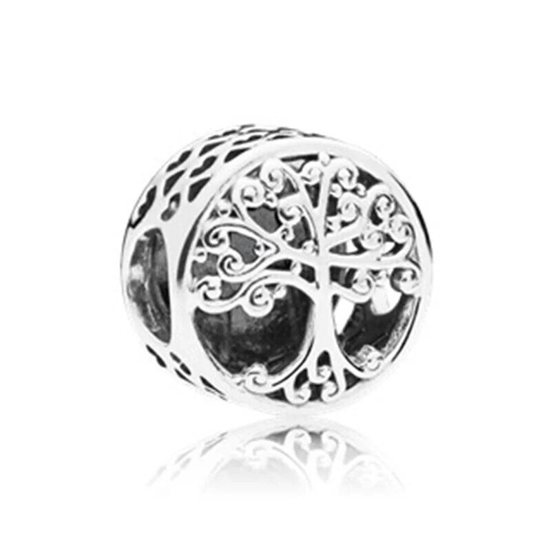 2022 Hot Sale Hollow Family Tree Dad Mom Sister Beads Fit Original Pandora Charms Silver Color Bracelet Bangle Women DIY Jewelry