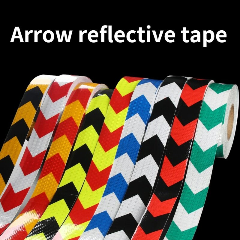 Arrow Reflecterende Tape 5Cm X 300Cm Veiligheid Voorzichtigheid Waarschuwing Reflecterende Plakband Sticker Voor Vrachtwagen Motorfiets Fiets Auto styling