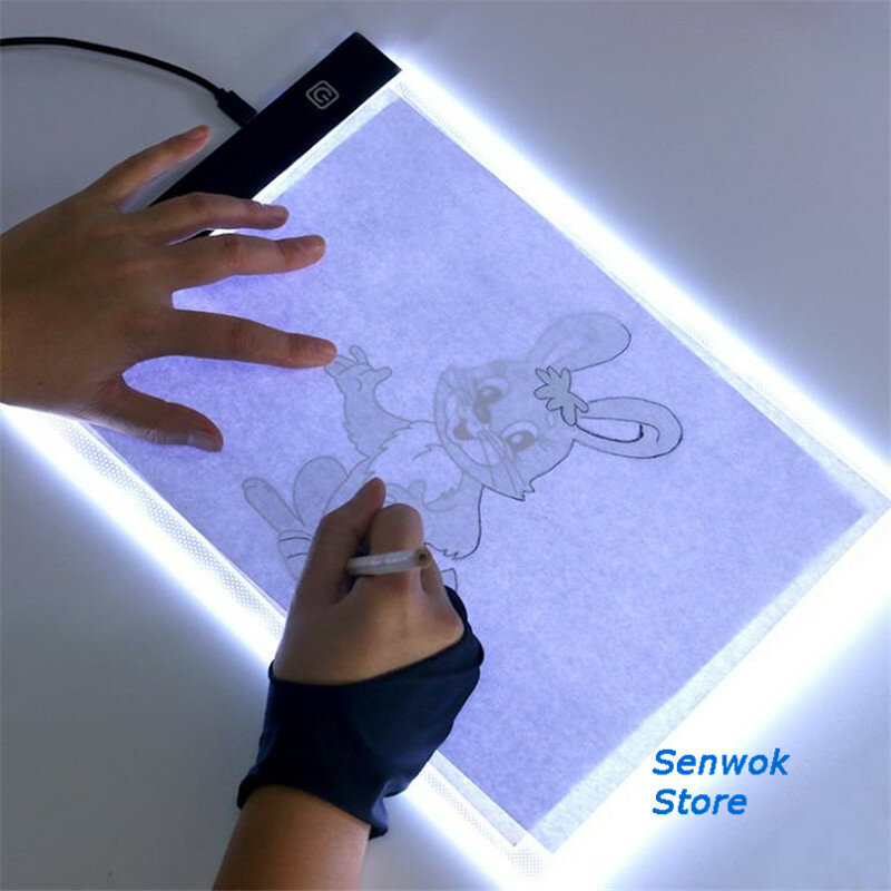 Nowy Tablet graficzny LED A4 podświetlana tablica deska do kopiowania elektroniczna sztuka cyfrowa podkładka do rysowania podkładka graficzna USB malowanie stół do pisania