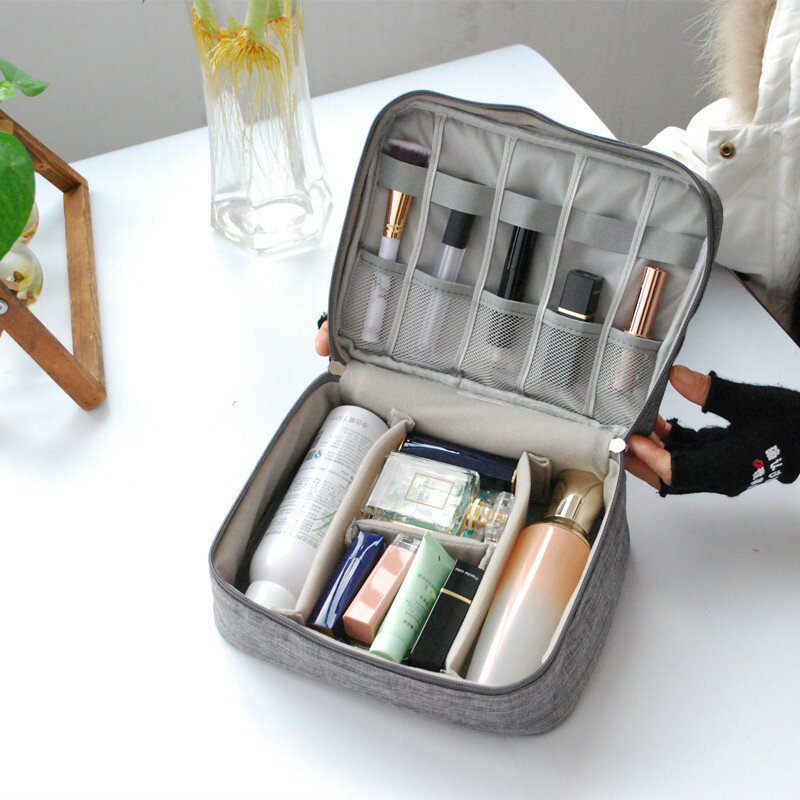 Reise Waschen Make-Up Lagerung Tasche Wasserdichte Beutel Kosmetische Lotion Lippenstift Organizer Lade Linie Digitale Sammeln Kit Zubehör