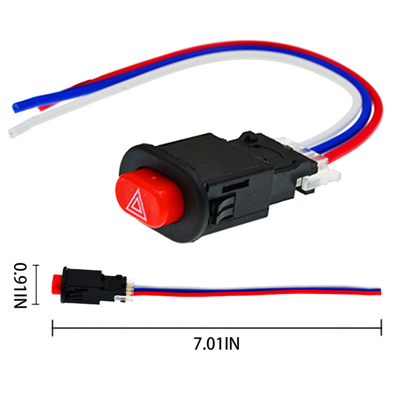 3 Wire Motorcycle Double Flash Switch Hazard Light Switch Button Flash Warning Scooter Electric Vehicle Emergency Signal Lamp