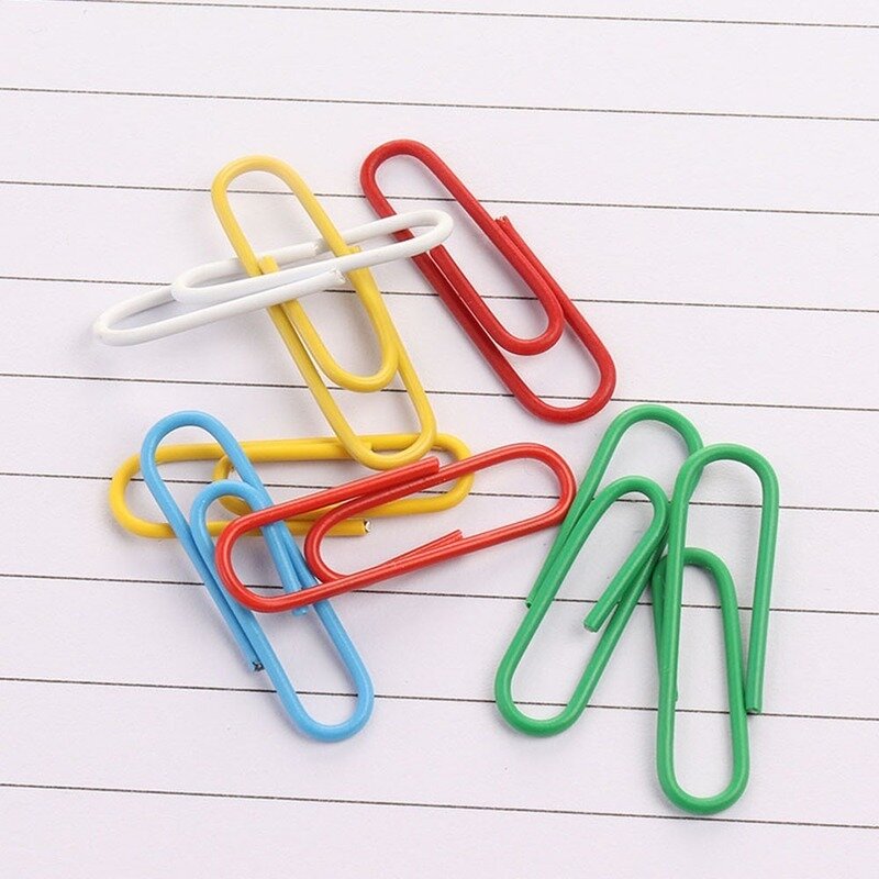 50PCS Paperclip Silver 28MM Paperclip Eco-friendly Color Paperclip Painted Paperclip Glue Paperclip