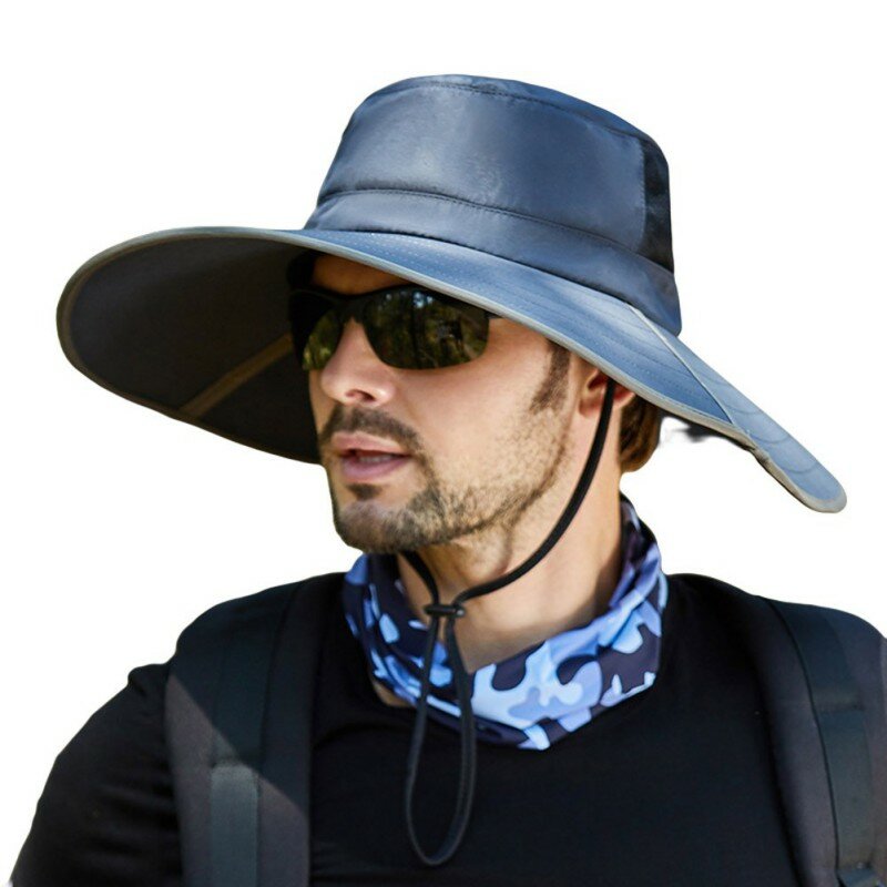 남성용 버킷 모자 야외 휴가 하이킹 해변 태양 모자 와이드 브림 접이식 여름 모자 자외선 차단제 어부 모자