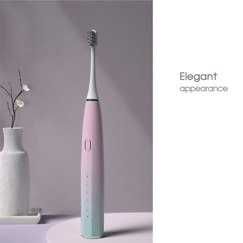 [Boi] IPX7กันน้ำ USB ชาร์จ5โหมดสมาร์ทฟันด้วยแปรงหัวทำความสะอาดสำหรับผู้ใหญ่ Sonic แปรงสีฟัน