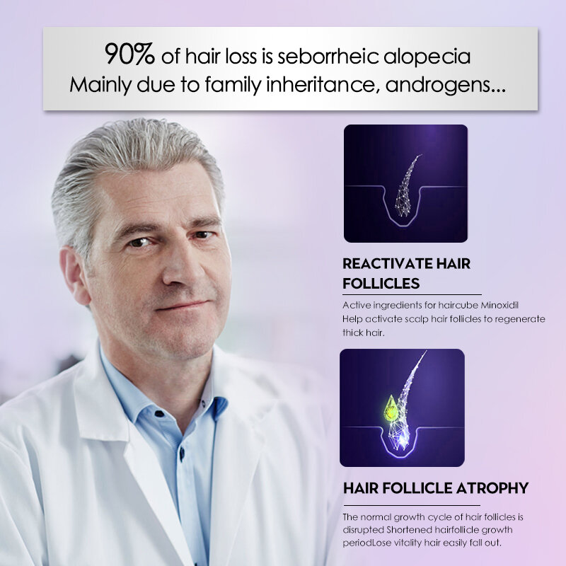 HAIRCUBE-Spray de esencia de crecimiento rápido del cabello para mujer, tratamiento líquido Anti pérdida de cabello, reparación de cabello dañado, productos para el cuidado del cabello Natural