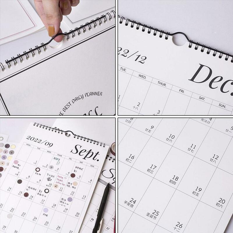 2022 nuovo calendario da parete semplice Agenda mensile settimanale Agenda organizzatore Home Office appeso calendario da parete pianificatore giornaliero