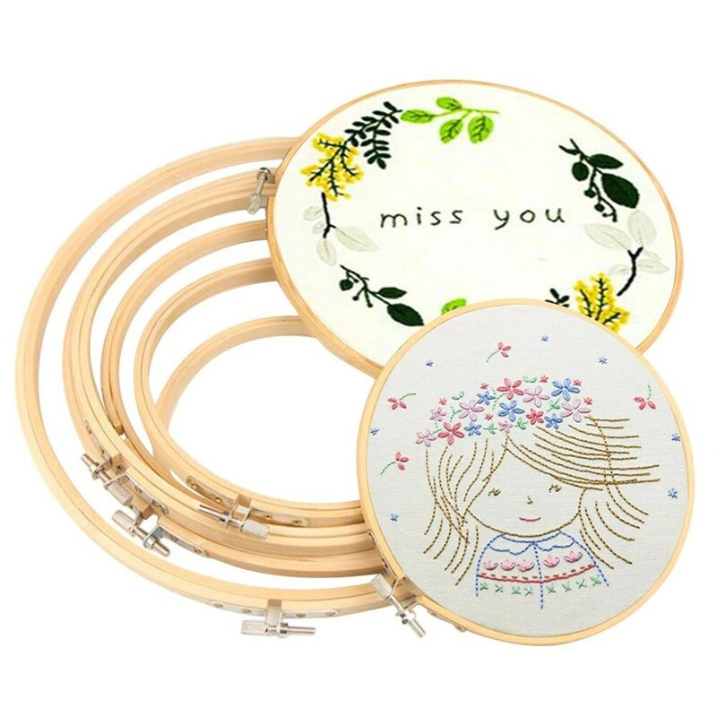 36cm DIY Embroidery Hoop Tool Art Craft Cross Stitch Chinese Traditional Circle Round Bamboo Frame Wooden Sewing Tools Home Deco