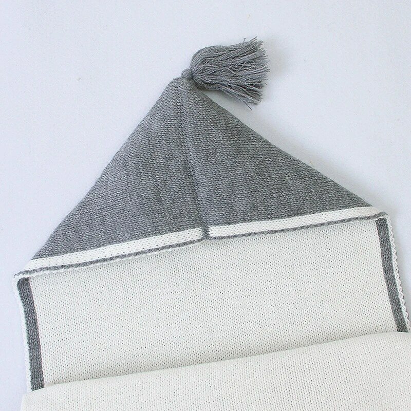 純綿ニットのベビー寝袋,0〜12か月,厚くて暖かい,花の形のウールの寝具