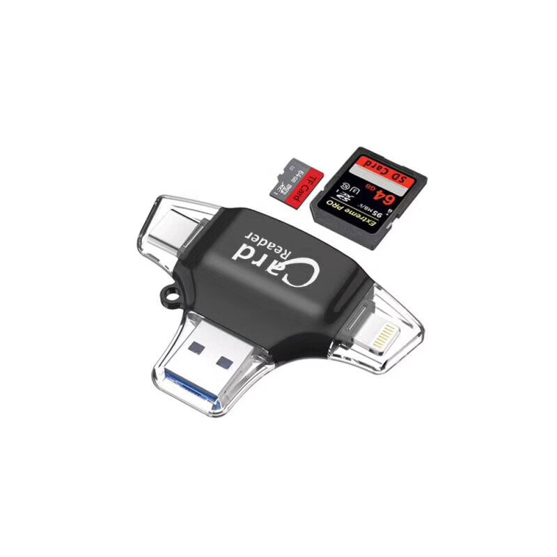 Bekit-lector de tarjetas USB 3,0, 4 en 1, Micro SD, TF, tipo C, OTG, iPhone, adaptador multifunción para teléfono inteligente y ordenador