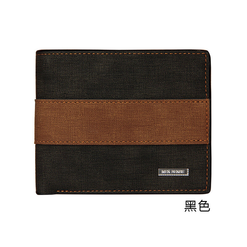 Menbense portfel męski krótki wiele kart o dużej pojemności matowy portfel koreański moda młody portfel męski