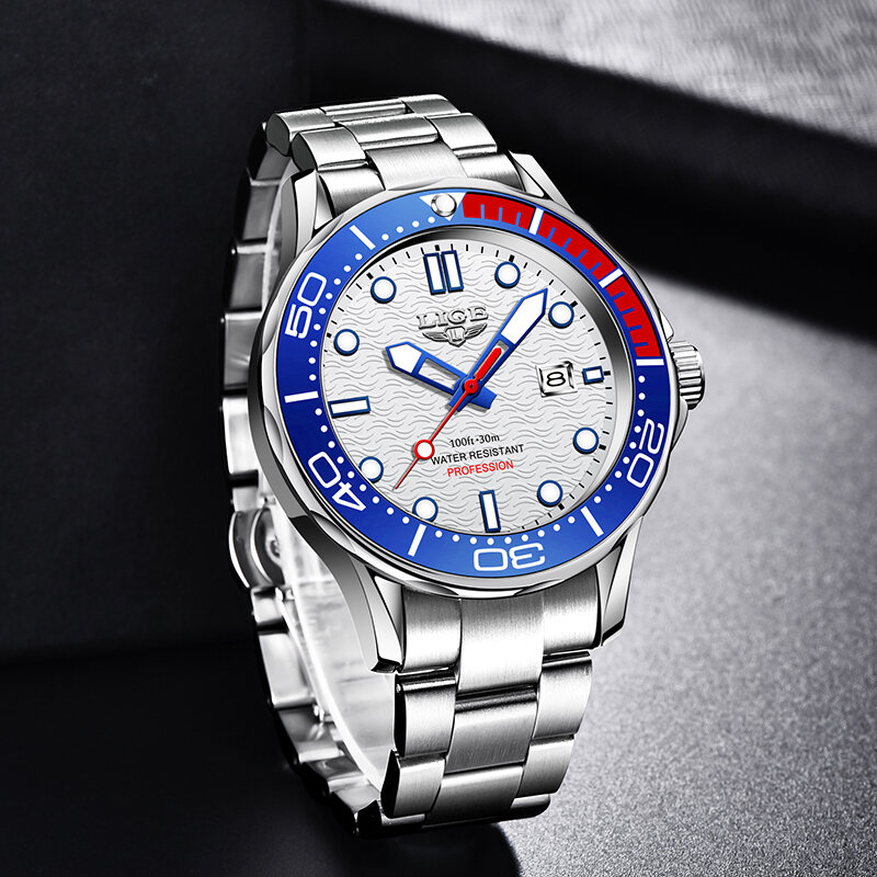 Lige-relógio de pulso masculino de quartzo esportivo de luxo de marca superior relógios para homens de negócios 2021