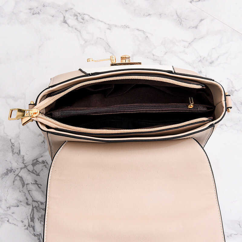 High Quality Luxury Handbags Vintage Women Bags 2021 New Fashion Contrast Color Leather One Shoulder Crossbody Bags for Women